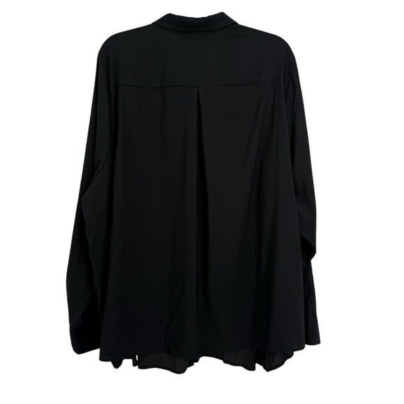Torrid Womens NWT Lizzie Button Front Blouse Size 4X Black Collared Long Sleeves - Picture 6 of 12